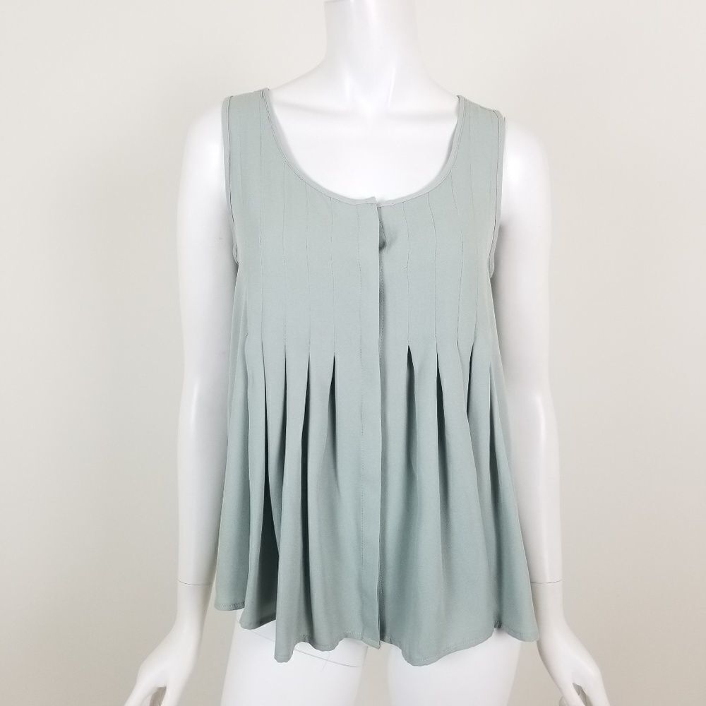 Lauren Conrad Pintuck Button Down Tank Top XS